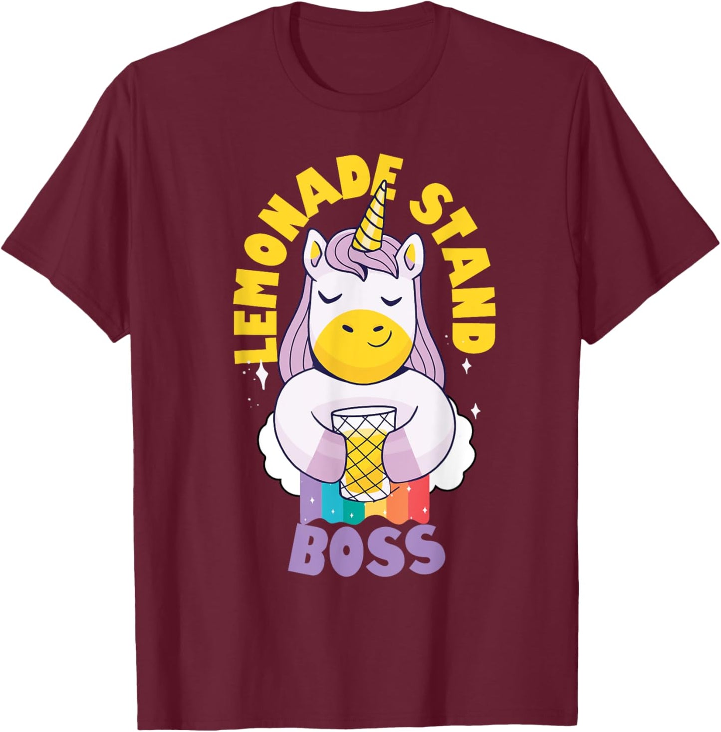 Lemonade Stand Boss Entrepreneur Kids - Unicorn T-Shirt - T-Shirt | Maroon
