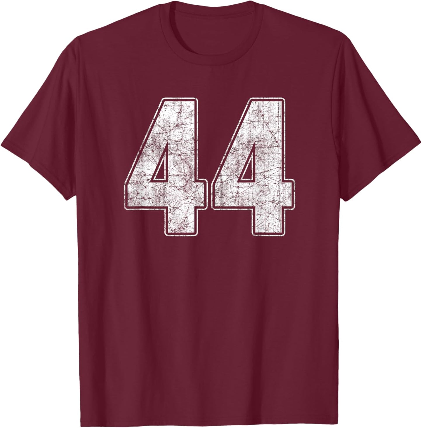 #44 Jersey Number 44 Uniform Biggest Fan Favorite Player T-Shirt - T-Shirt | Maroon