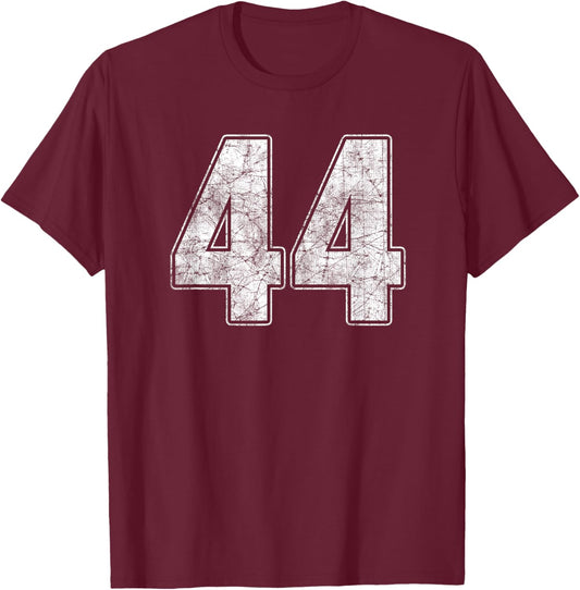 #44 Jersey Number 44 Uniform Biggest Fan Favorite Player T-Shirt - T-Shirt | Maroon