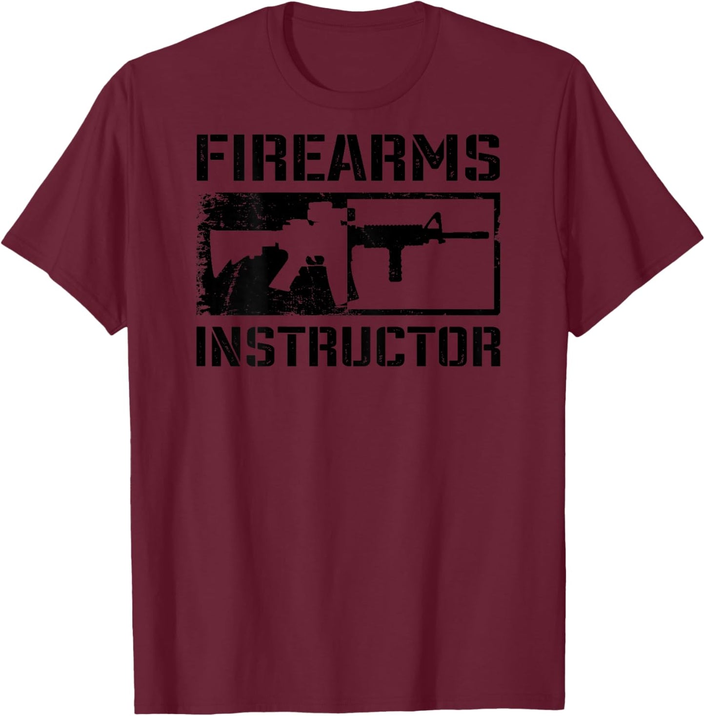Firearms Instructor (Design ON Back) T-Shirt - T-Shirt | Maroon