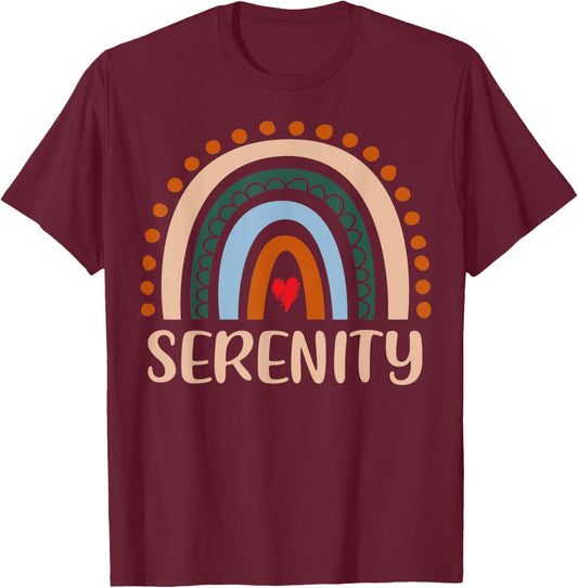 Serenity Name Personalized Funny Women Rainbow Serenity T-Shirt - T-Shirt | Maroon