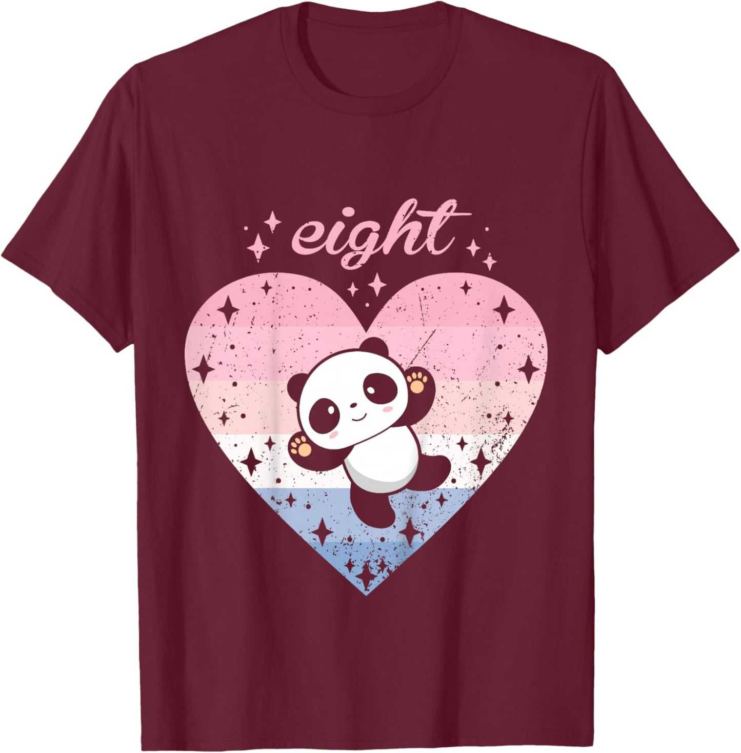 8 Year Old Cute Panda Birthday Girl 8th B-day T-Shirt - T-Shirt | Maroon