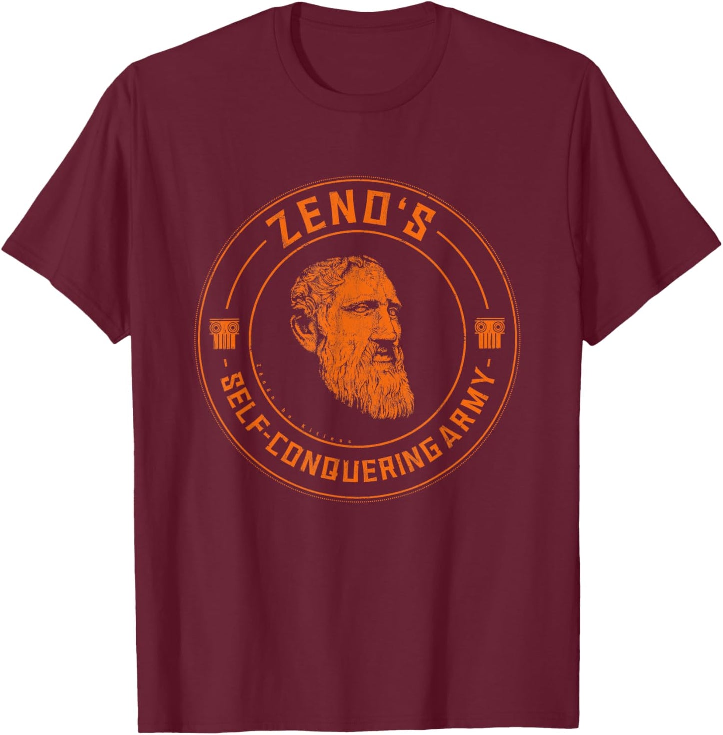 Zeno's Self-Conquering Army Stoic Philosophy Stoicism T-Shirt - T-Shirt | Maroon