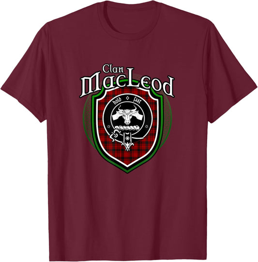 MacLeod Clan Crest | Scottish Clan MacLeod Family Badge T-Shirt - T-Shirt | Maroon