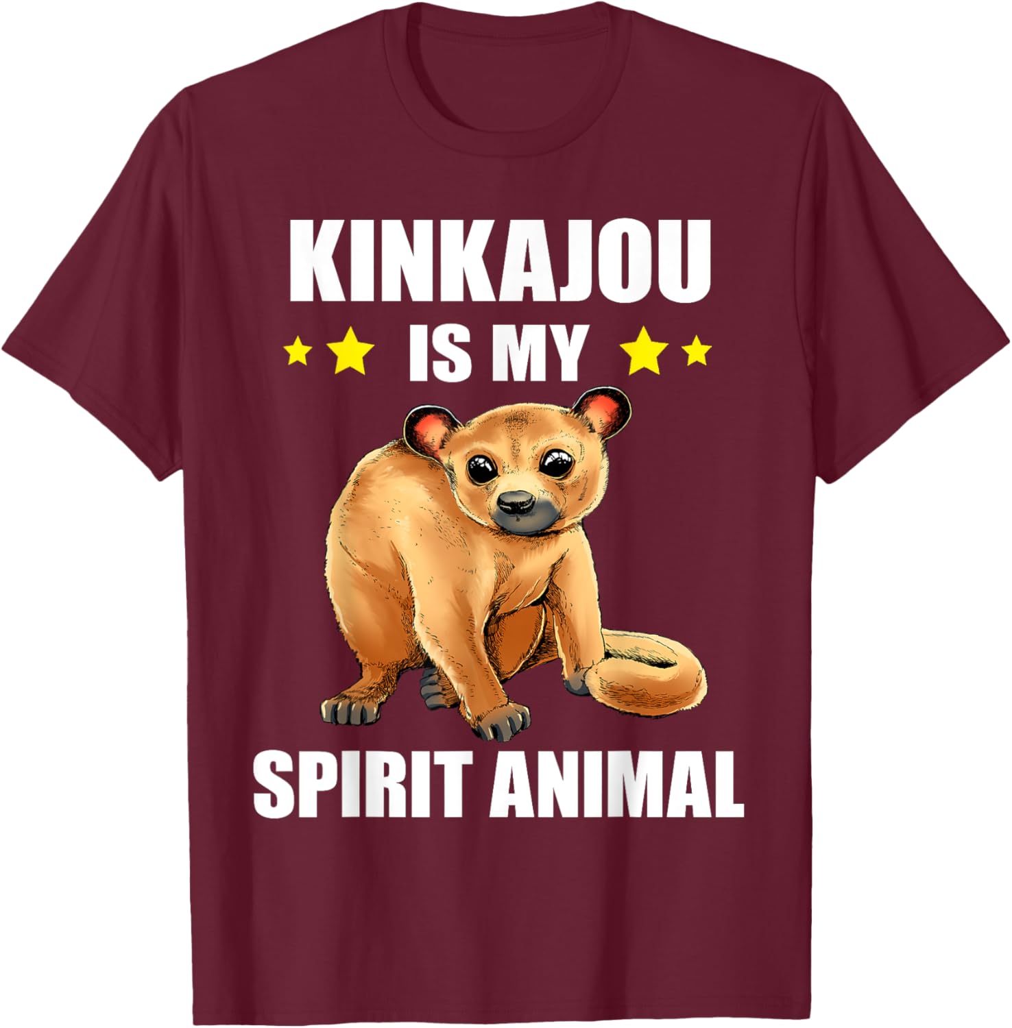 Kinkajou Spirit Animal Night Ape Honey Bear Kinkajou Lover T-Shirt - T-Shirt | Maroon