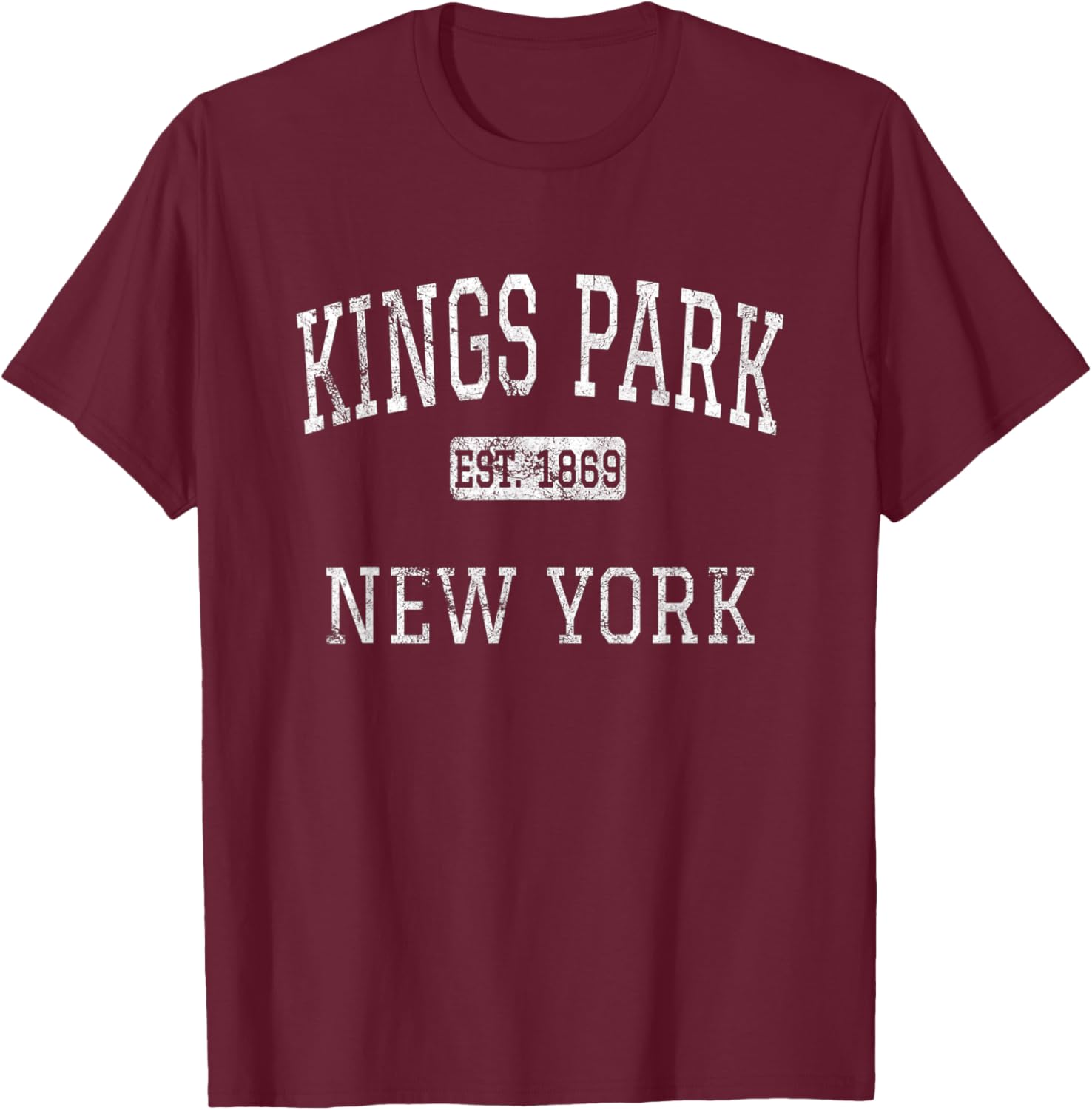 Kings Park New York NY Vintage T-Shirt - T-Shirt | Maroon