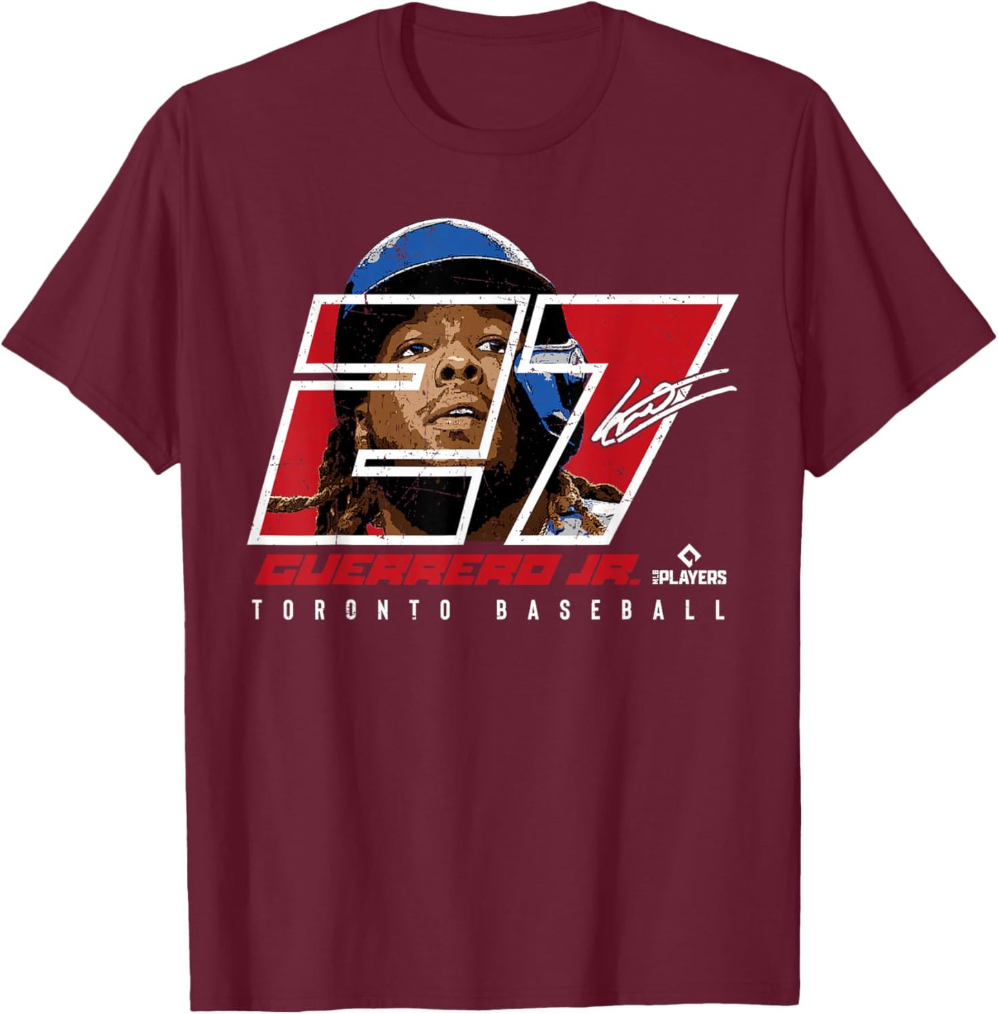Vladimir Guerrero Jr. - Silhouette Vlad Toronto MLBPA T-Shirt - T-Shirt | Maroon