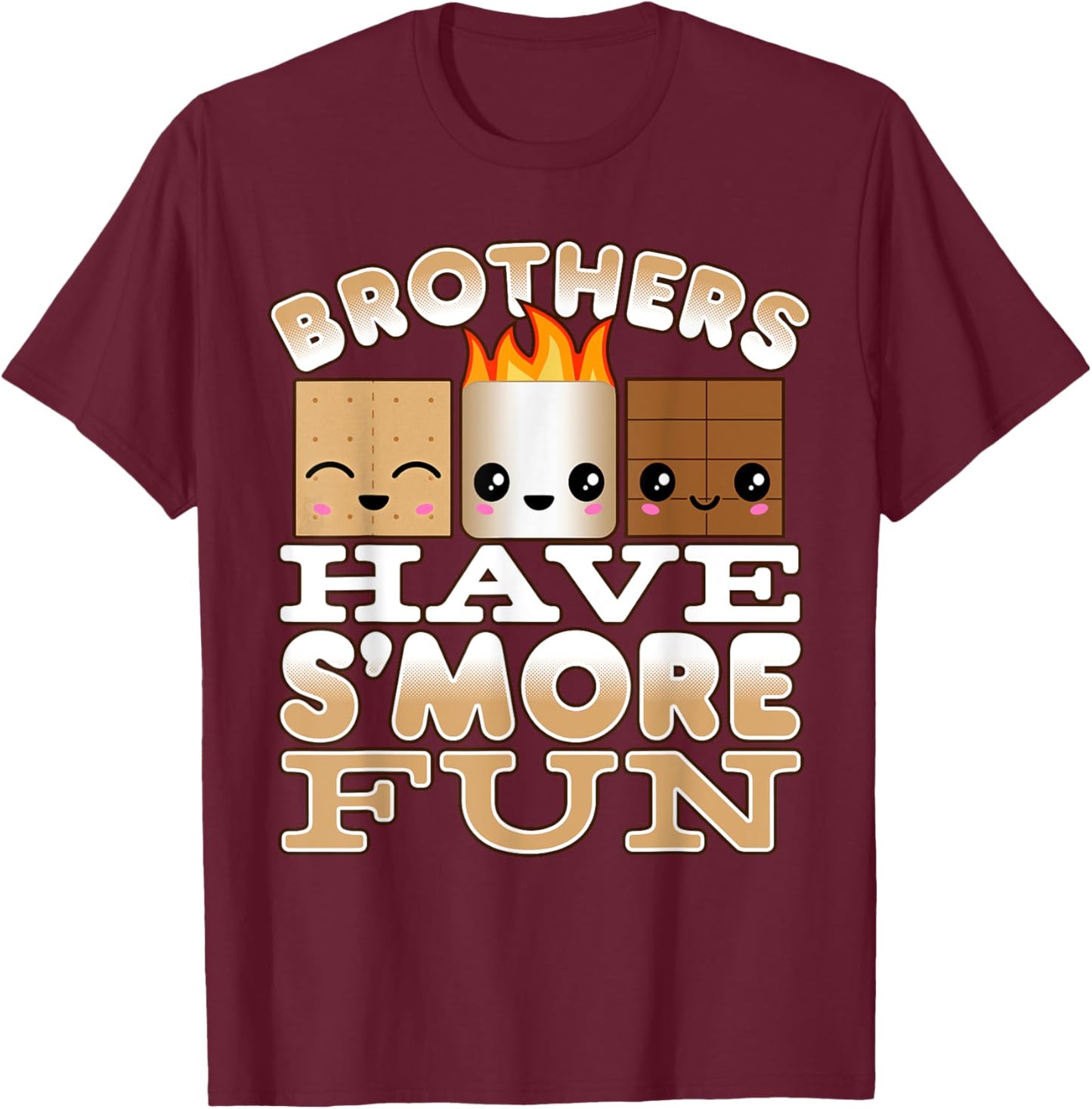Family Camping Shirts For Boys Brothers Have S'more Fun T-Shirt - T-Shirt | Maroon