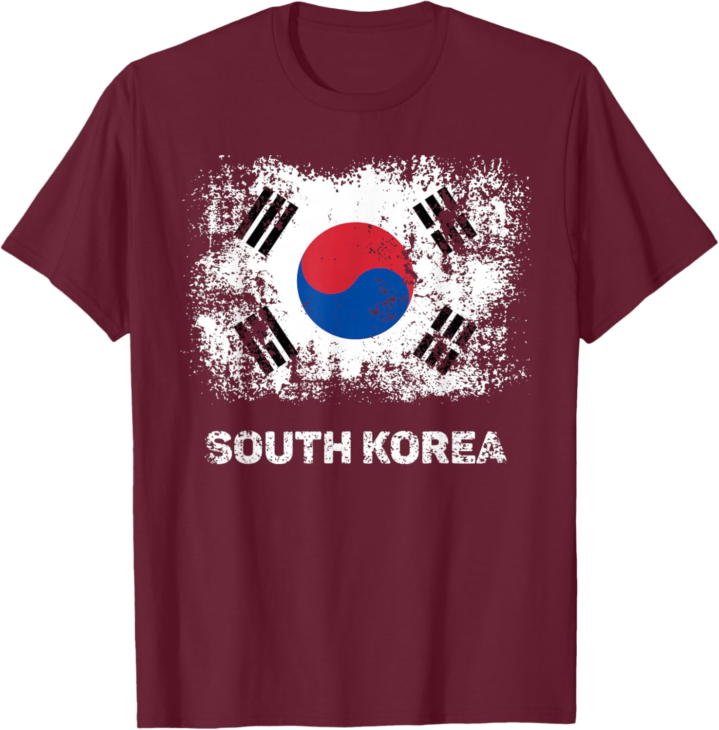 South Korean Flag Shirt Patriotic South Korea Flag Women Kids Men T-Shirt - T-Shirt | Maroon