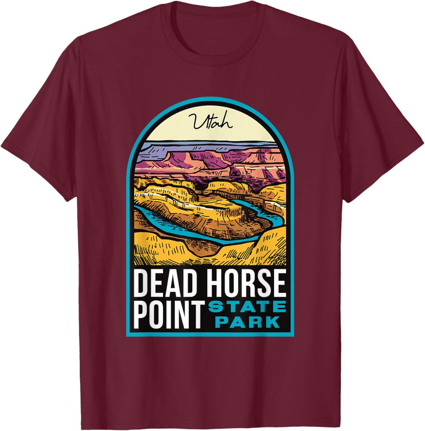 Dead Horse Point State Park Utah Vintage T-Shirt - T-Shirt | Maroon