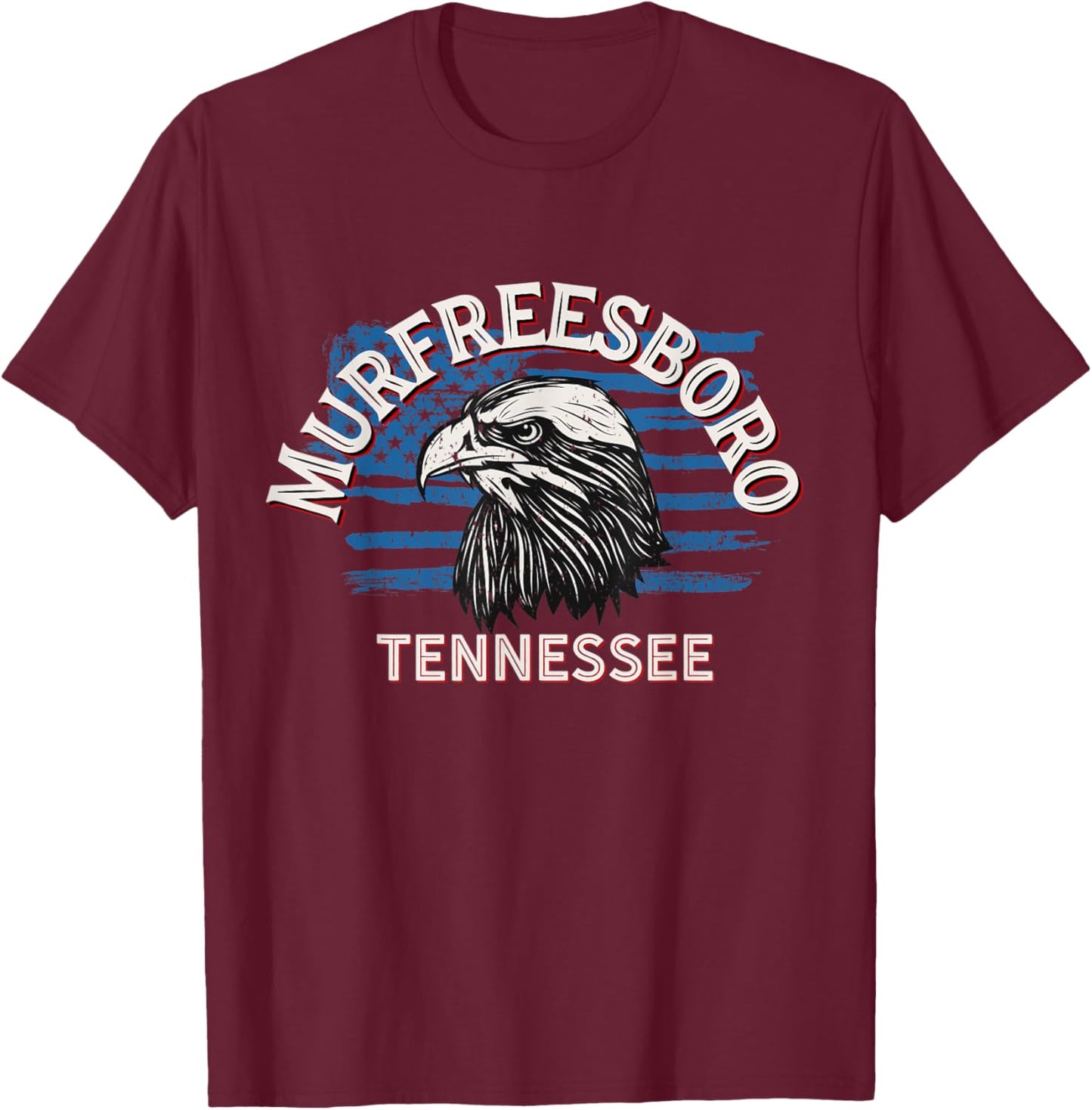 Retro Eagle USA Flag Tennessee - Vintage Murfreesboro Women Men T-Shirt - T-Shirt | Maroon
