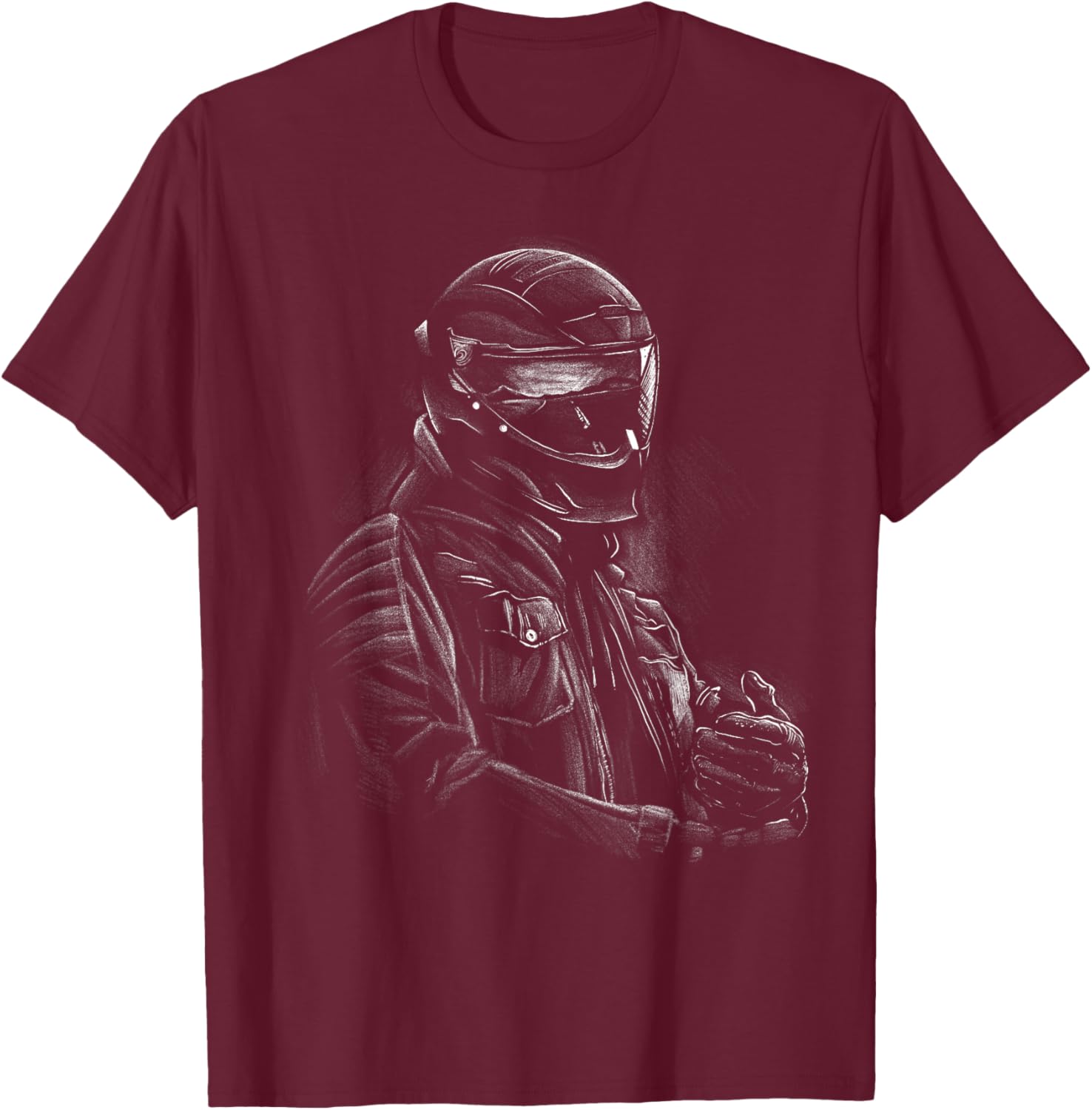 Biker silhouette without text. T-Shirt - T-Shirt | Maroon