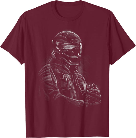 Biker silhouette without text. T-Shirt - T-Shirt | Maroon