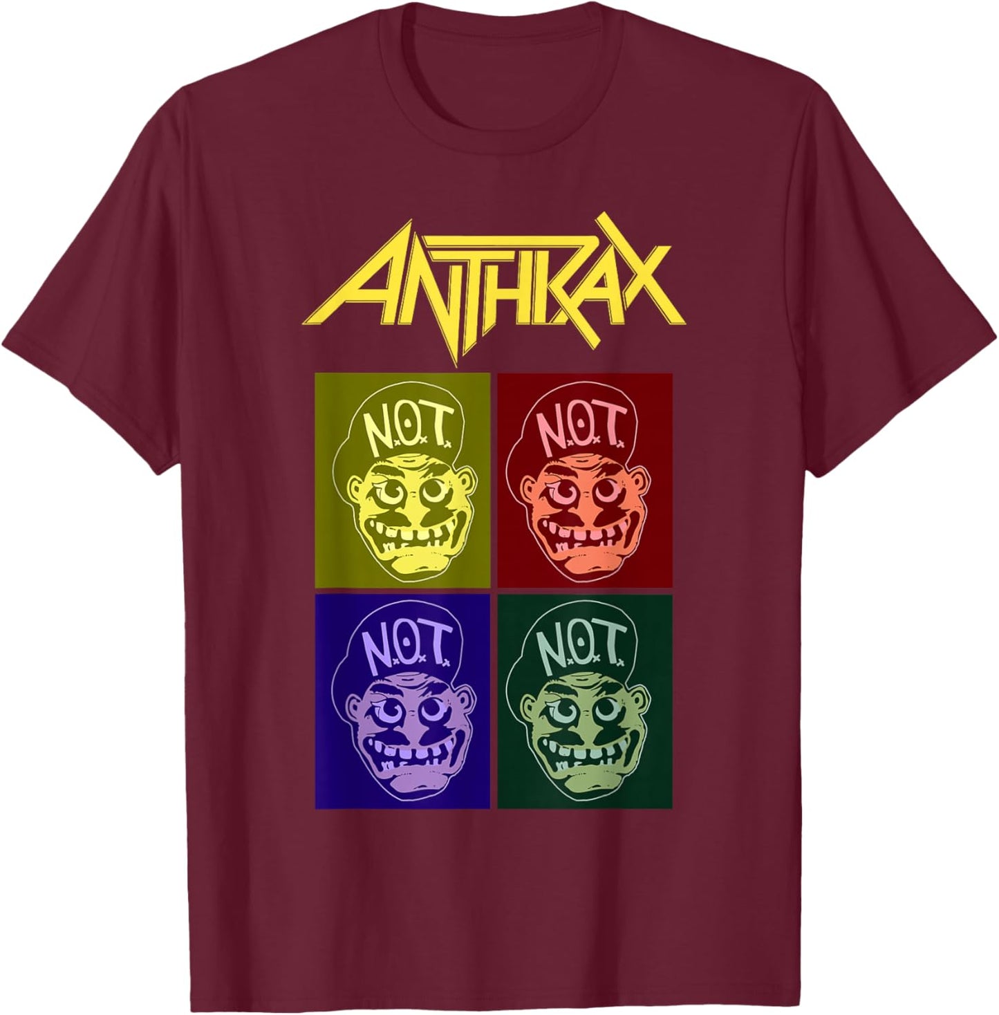 Anthrax - Amazon Exclusive Not Man Pop Art T-Shirt - T-Shirt | Maroon