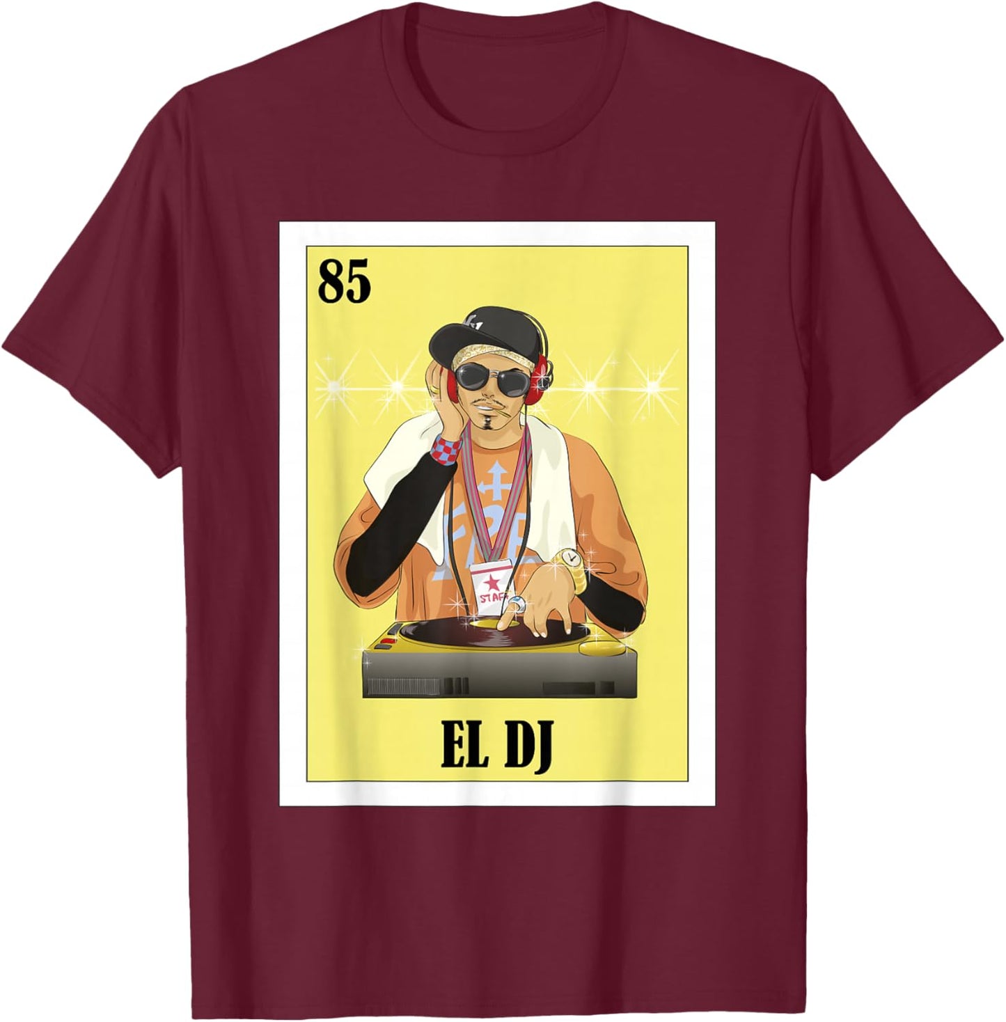 Funny Music Mexican Design - El DJ T-Shirt - T-Shirt | Maroon