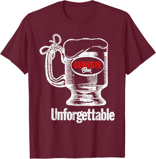 Vintage Genesee Beer Ad T-Shirt - T-Shirt | Maroon