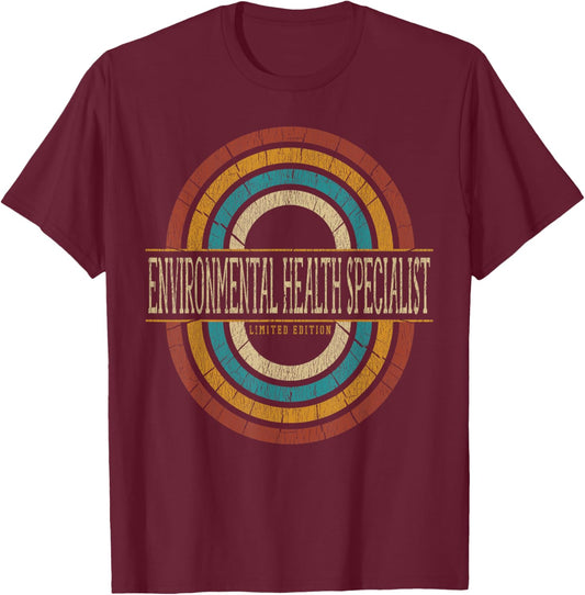 Environmental Health Specialist Vintage Retro T-Shirt - T-Shirt | Maroon