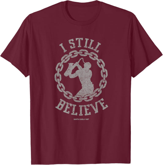 I Still Believe Muscle Saxophone, Big Chain Silhouette T-Shirt - T-Shirt | Maroon