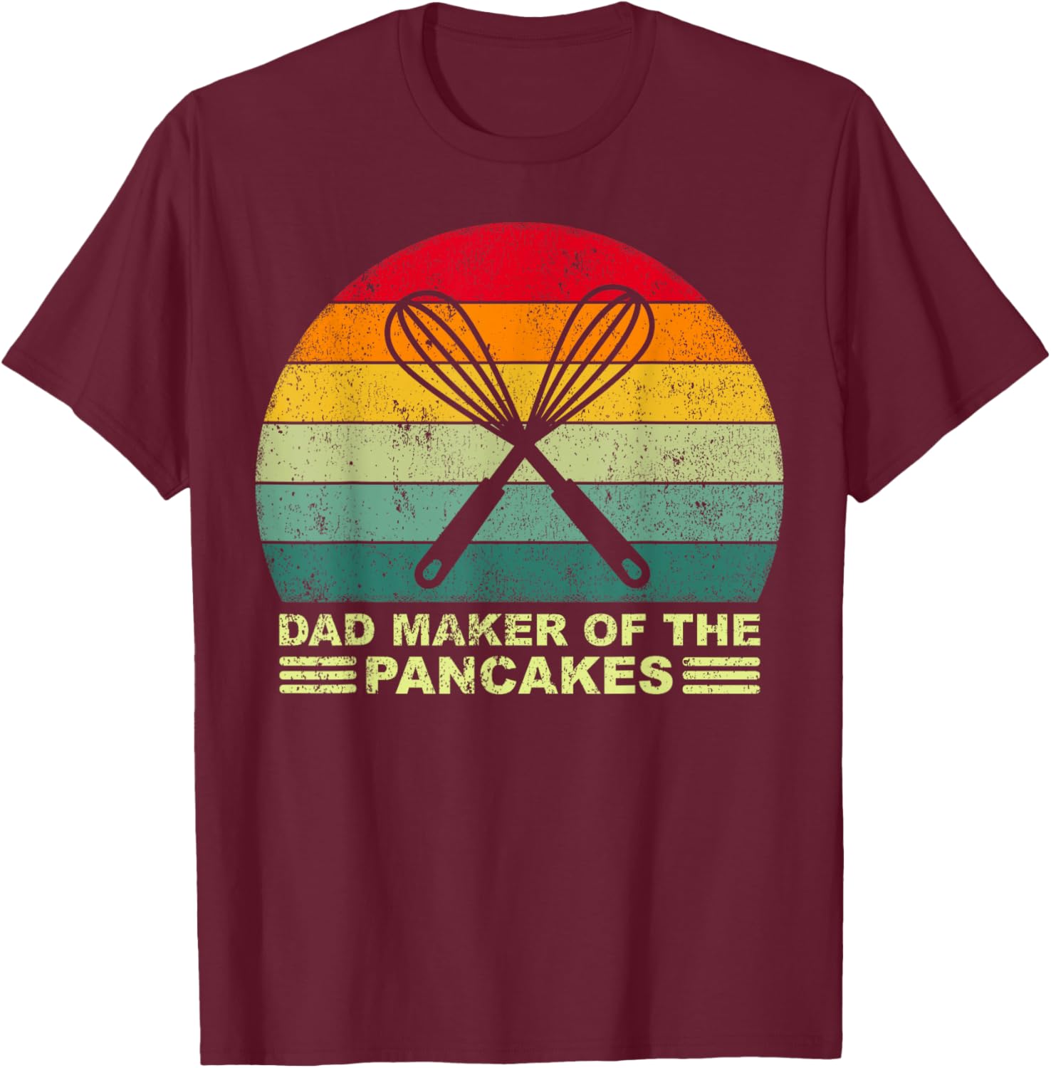 Dad Maker Of The Pancakes Vintage Pancake Maker Father's Day T-Shirt - T-Shirt | Maroon