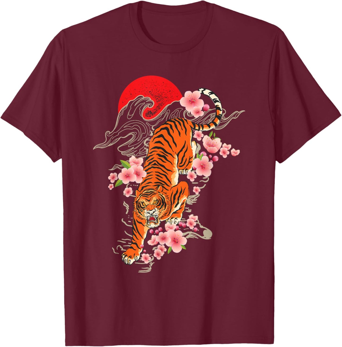 Japanese Tiger - Zoologist Wild Animal Zoo Lover Safari T-Shirt - T-Shirt | Maroon