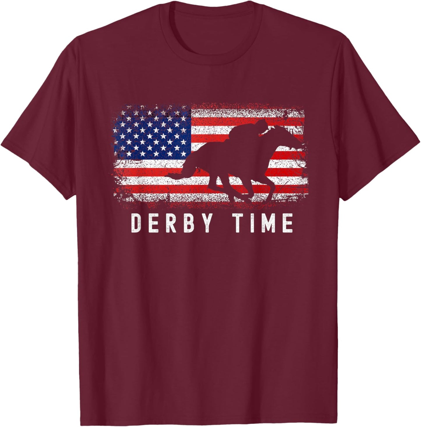 Horse Funny Horses Derby Time Horse Racing T-Shirt - T-Shirt | Maroon