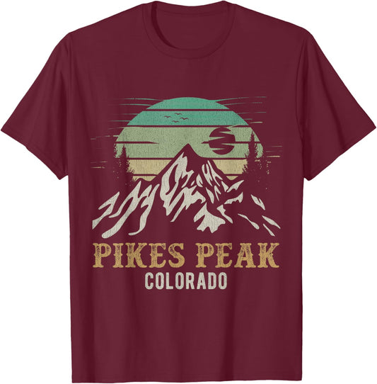 Pikes Peak National Park Merchandise Hiking Pikes Peak T-Shirt - T-Shirt | Maroon