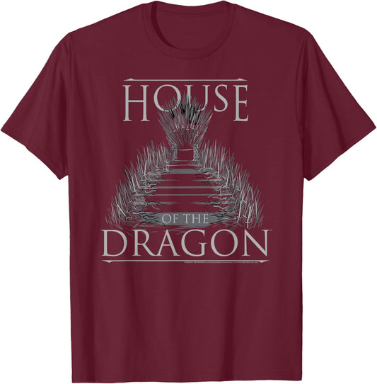 House of the Dragon The Iron Throne T-Shirt - T-Shirt | Maroon