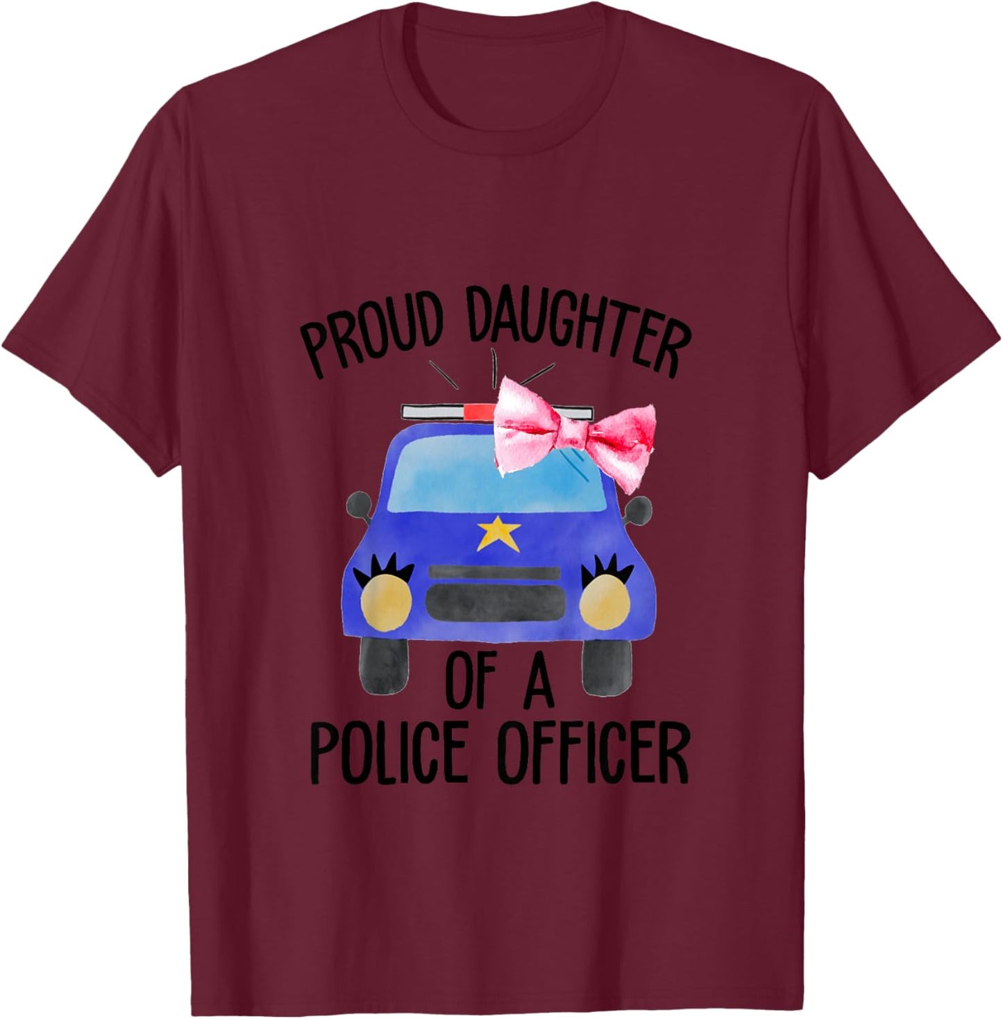 Kids Proud Daughter Of A Police Officer Policeman Dad Baby Girl T-Shirt - T-Shirt | Maroon