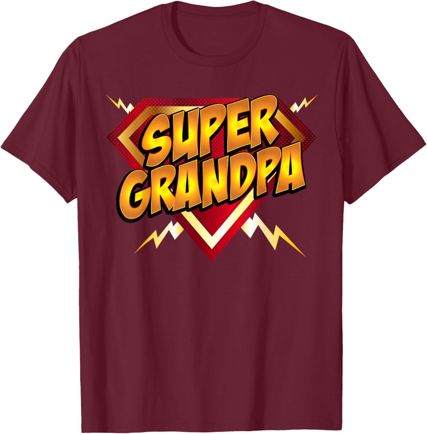 Super Grandpa Superhero Grandfather Father's Day T-Shirt - T-Shirt | Maroon