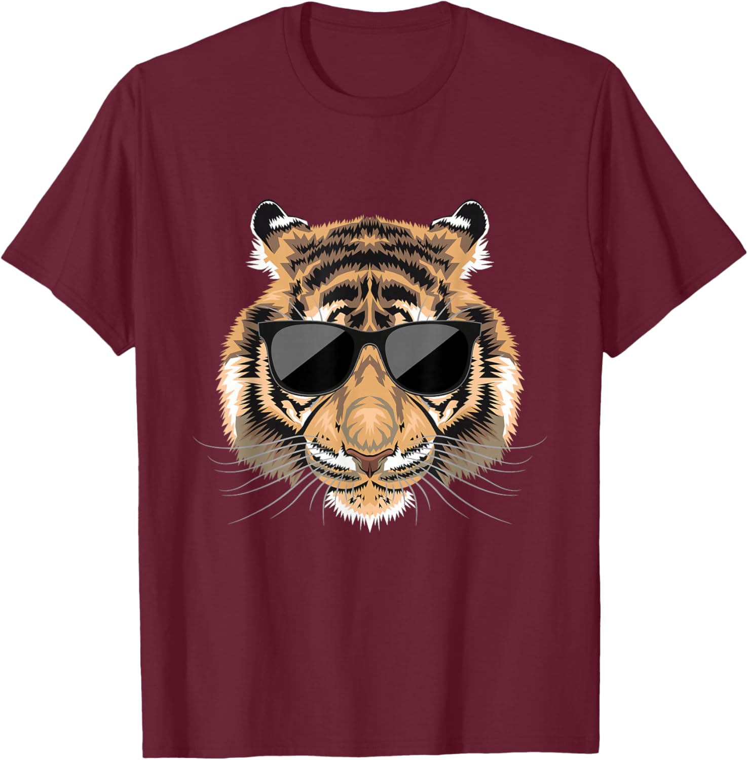 Tiger Sunglasses - Zoologist Zookeeper Safari Wildlife Lover T-Shirt - T-Shirt | Maroon