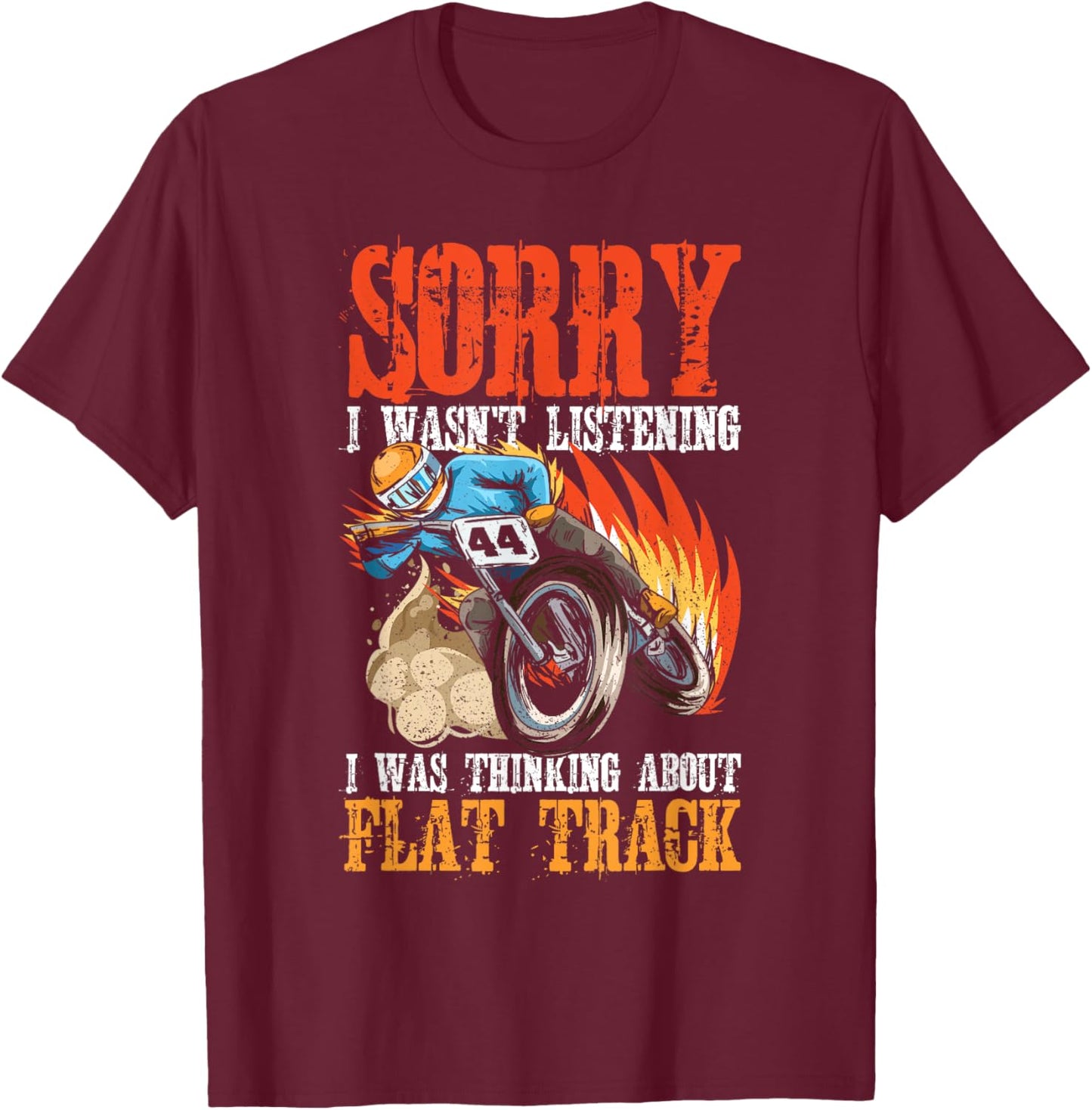 Flat Track Racing Motorcycle Design for a Flat Track Rider T-Shirt - T-Shirt | Maroon