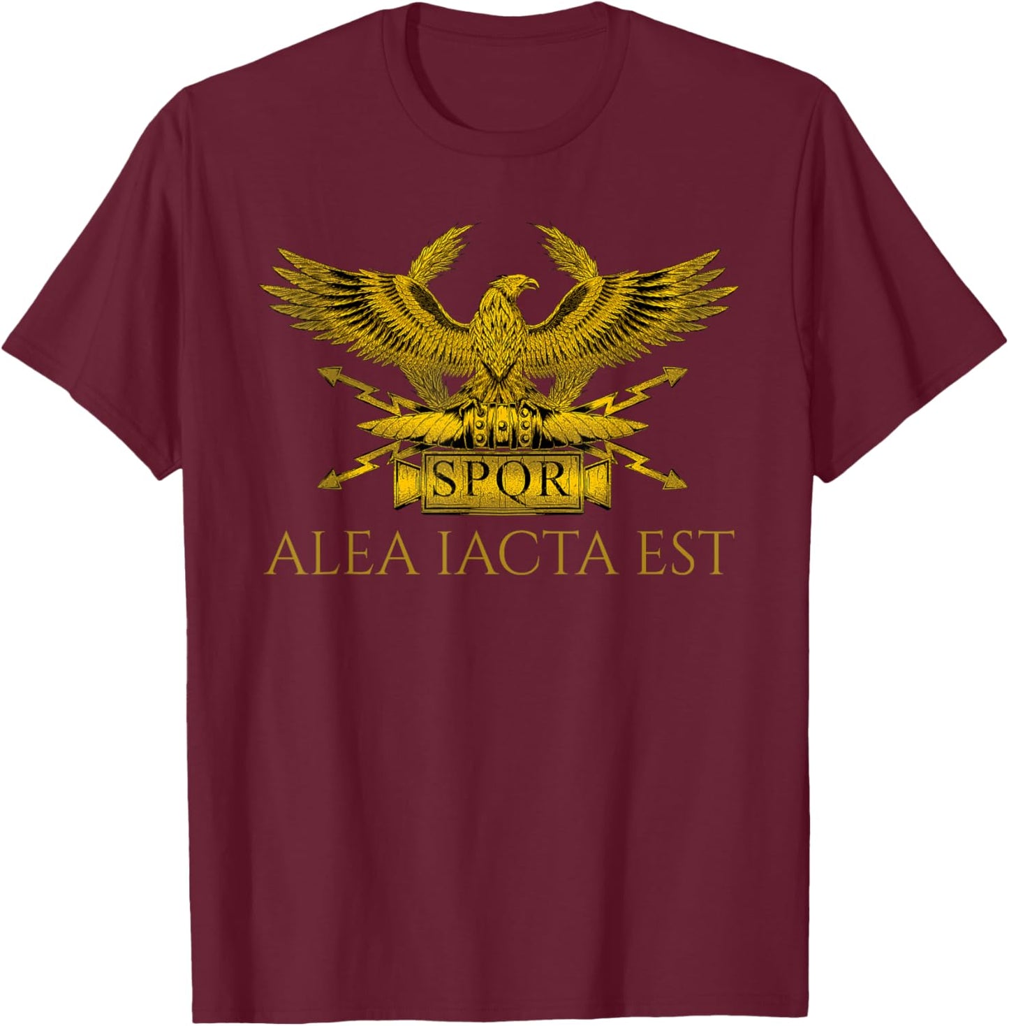 Julius Caesar Quote - Alea Iacta Est - SPQR - Roman History T-Shirt - T-Shirt | Maroon