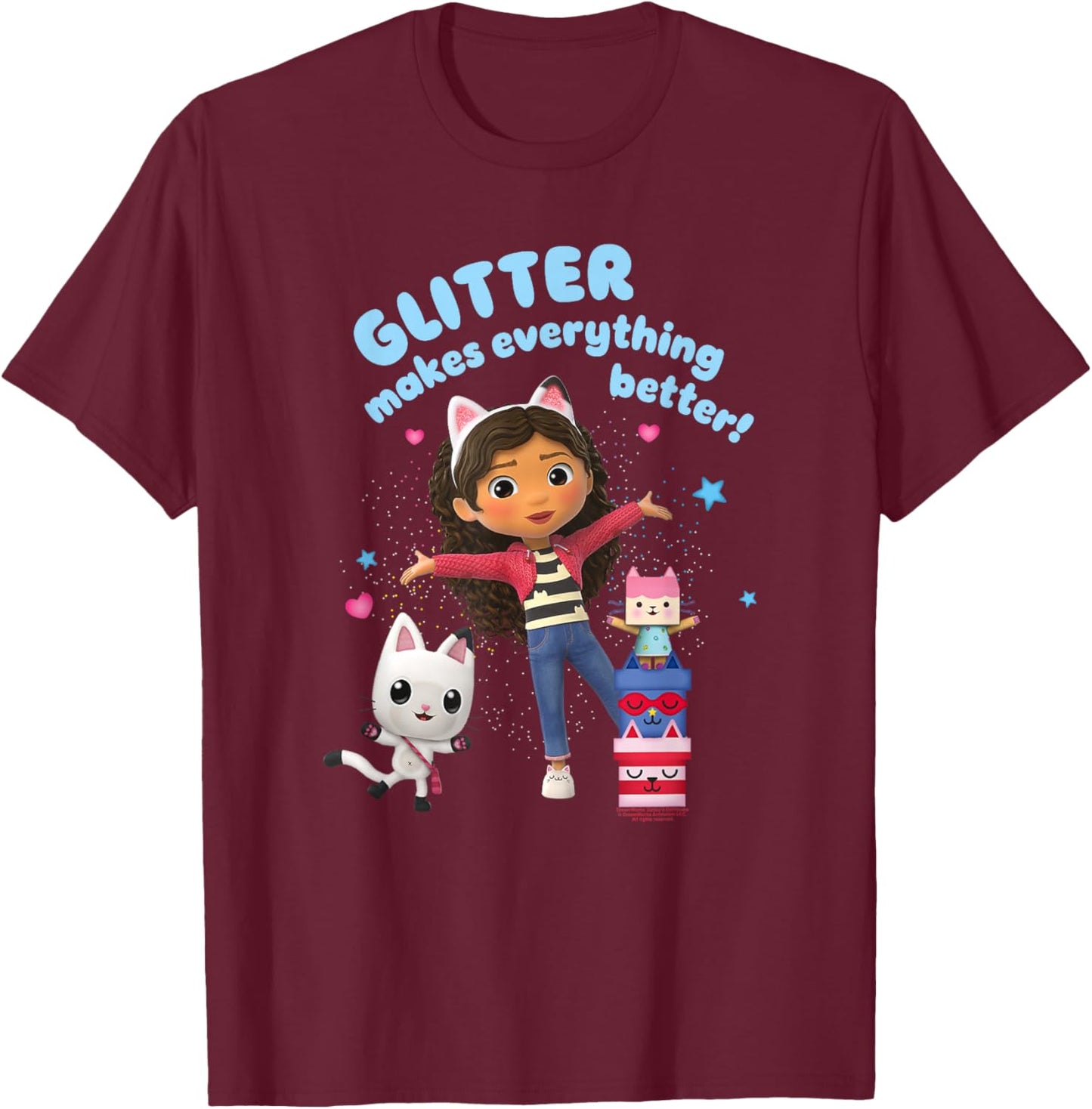 Gabby's Dollhouse Glitter Makes Everything Better T-Shirt - T-Shirt | Maroon