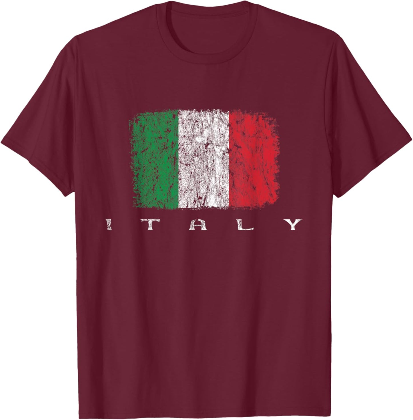 Italia Flag, Italian Pride, Italy Vacation, Italy Flag T-Shirt - T-Shirt | Maroon