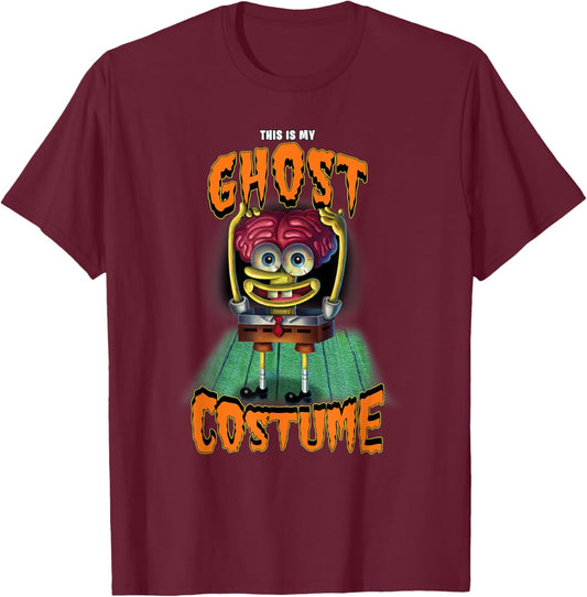 SpongeBob SquarePants Halloween This Is My Ghost Costume T-Shirt - T-Shirt | Maroon