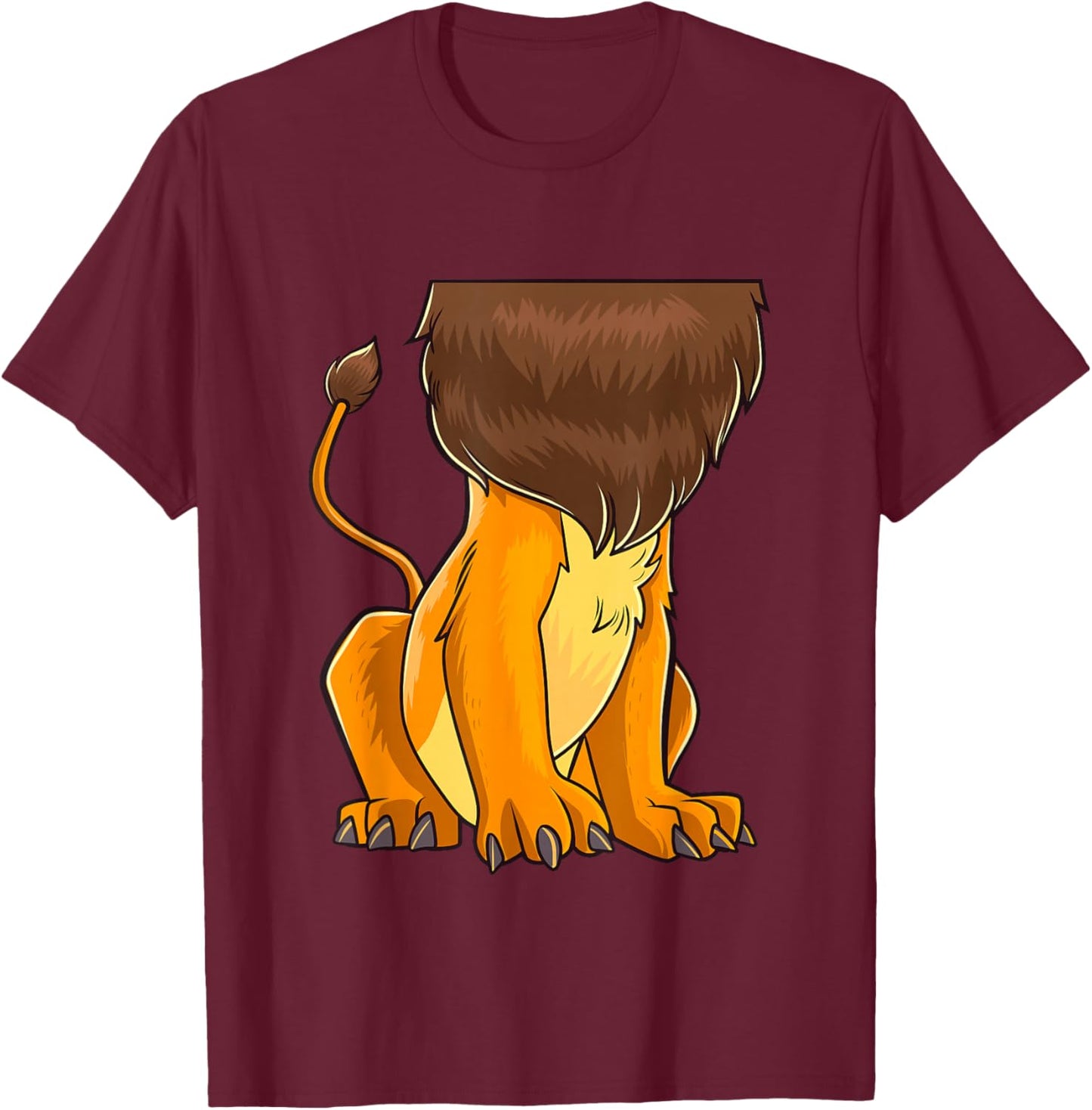 Lion Body Costume Mane Cute Headless Funny Lions Halloween T-Shirt - T-Shirt | Maroon