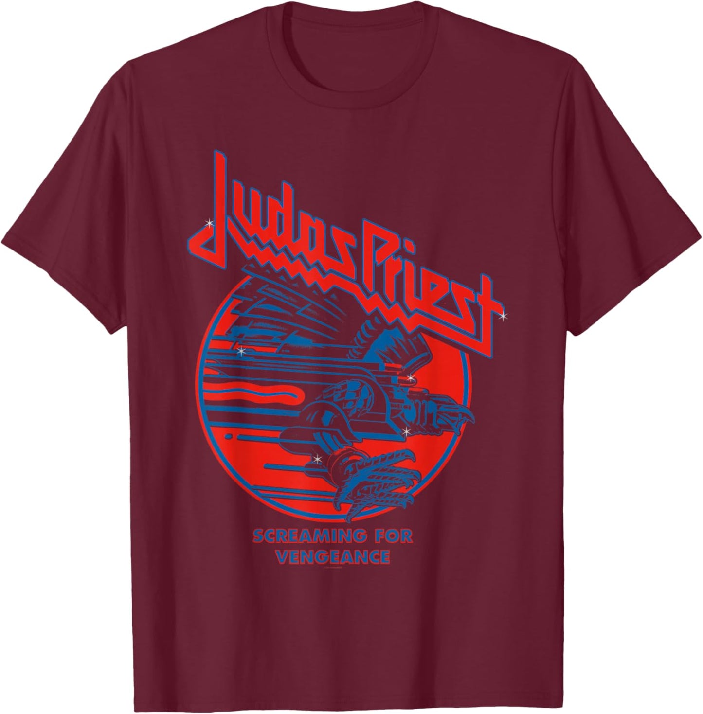 Judas Priest - Screaming for Vengeance Blue Eagle Small T-Shirt - T-Shirt | Maroon