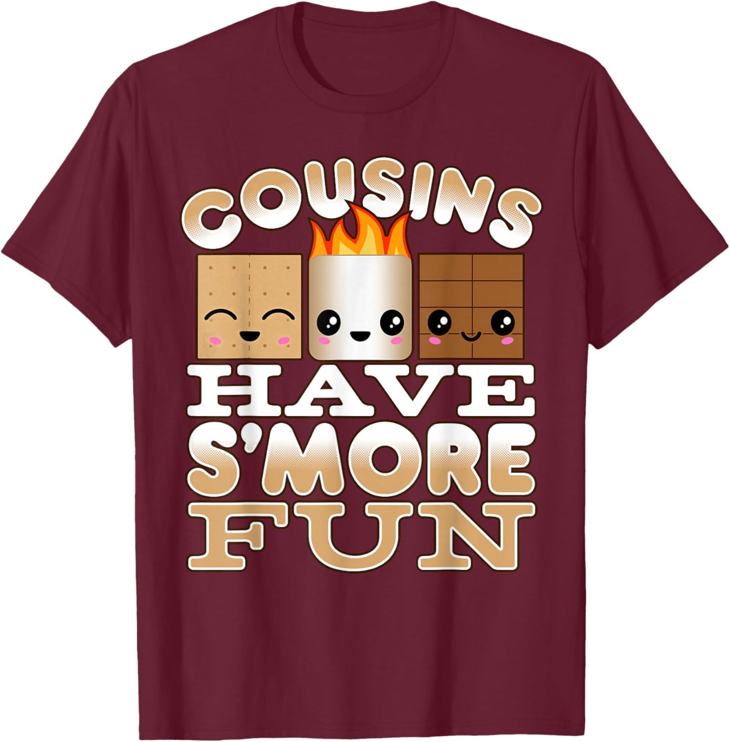 Family Camping Shirts for Kids Cousins Have S'More Fun T-Shirt - T-Shirt | Maroon