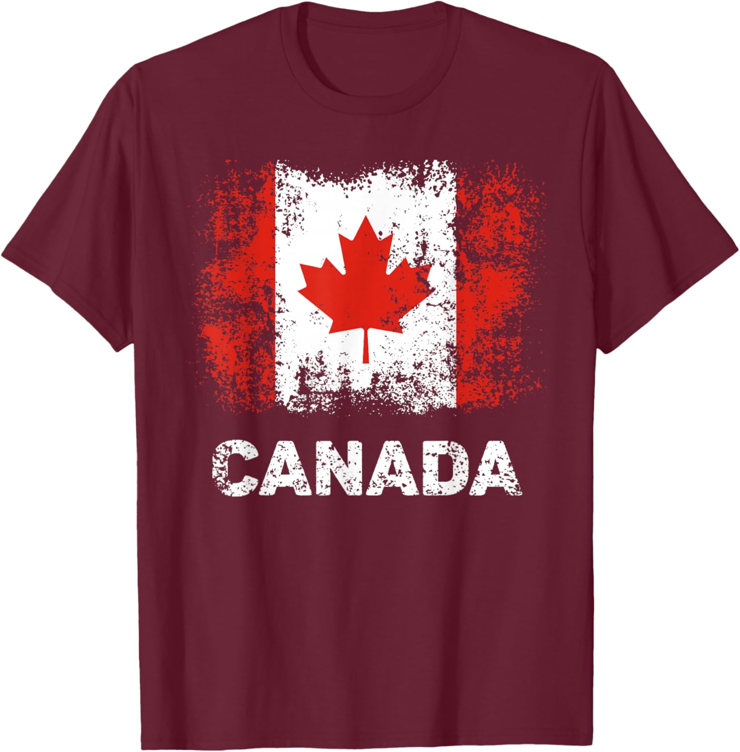 Canada Flag Shirt Maple Leaf Patriotic Canadian Flag T-Shirt - T-Shirt | Maroon