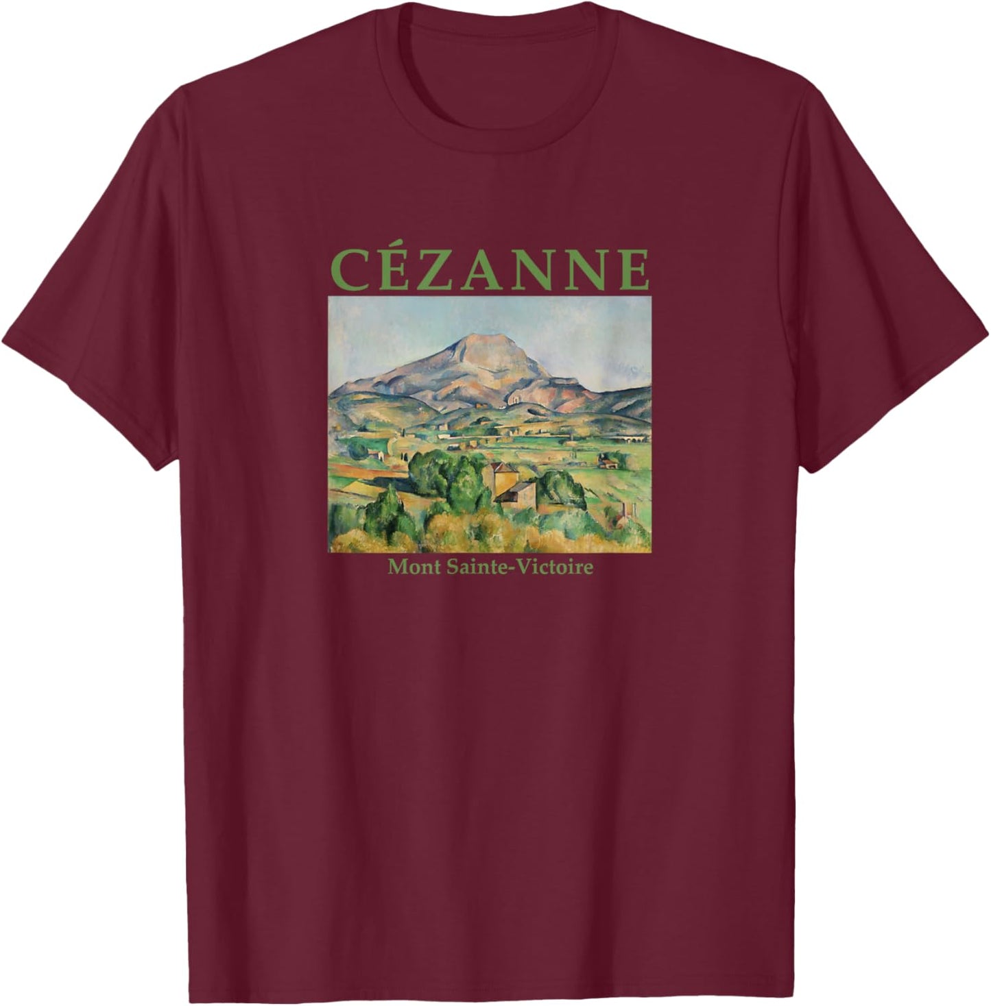 Paul Cézanne Mont Sainte-Victoire French Post-Impressionist T-Shirt - T-Shirt | Maroon