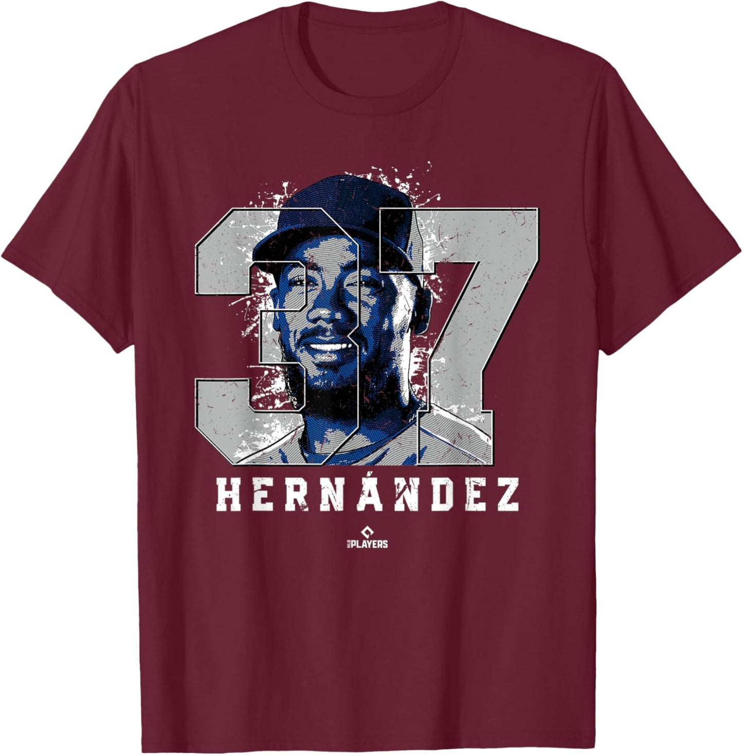Teoscar Hernandez Silhouette Toronto MLBPA T-Shirt - T-Shirt | Maroon