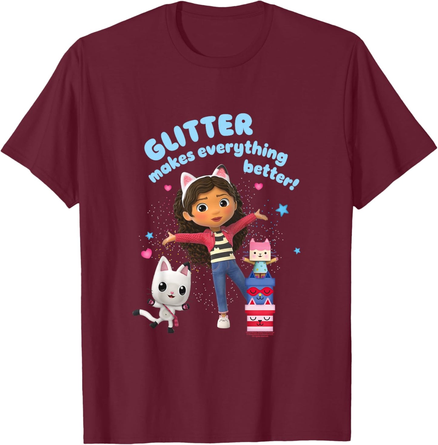 Gabby's Dollhouse Glitter Makes Everything Better Youth T-Shirt - T-Shirt | Maroon