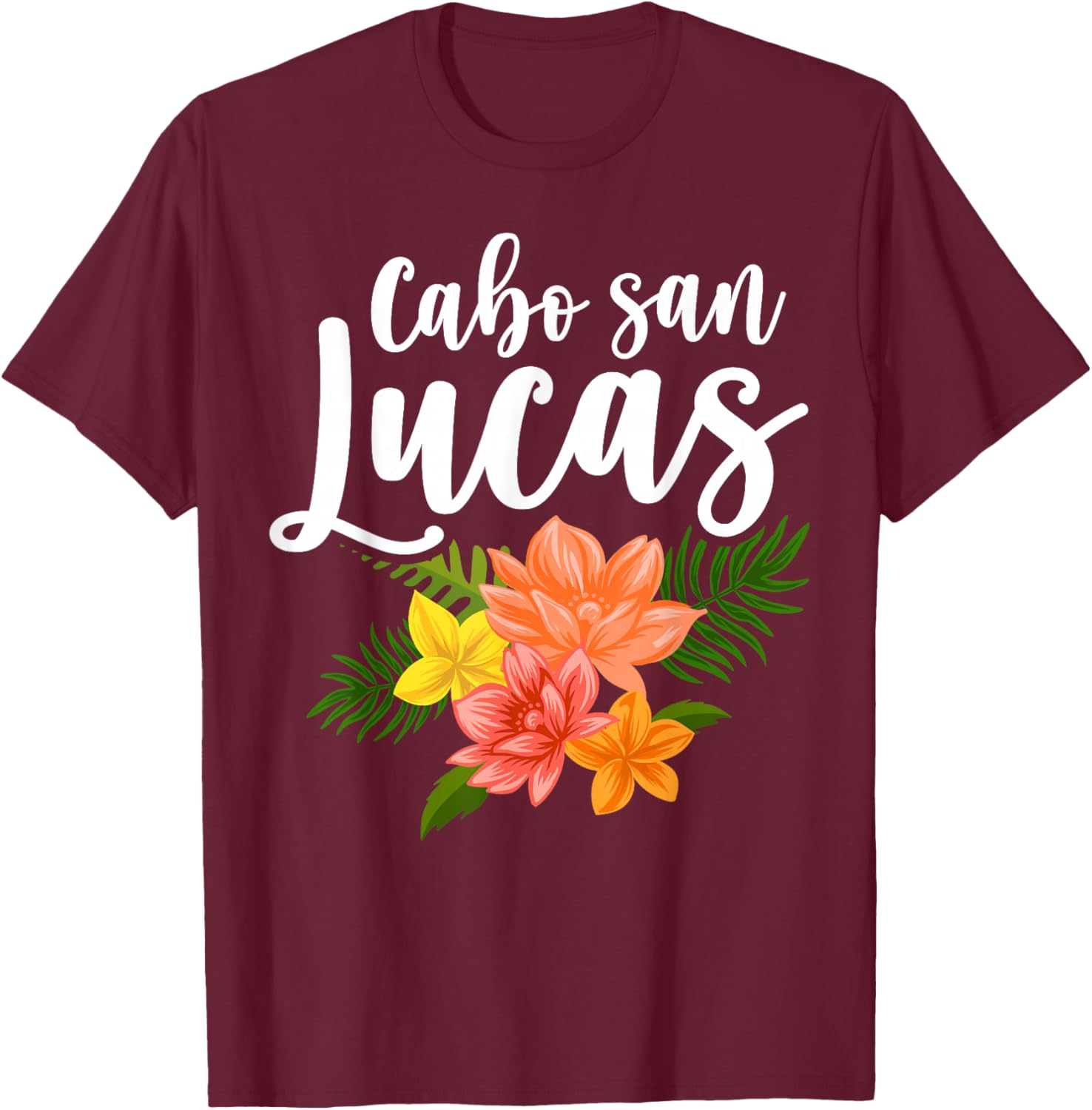 Cabo San Lucas Tropical Vacation Souvenir T-Shirt - T-Shirt | Maroon