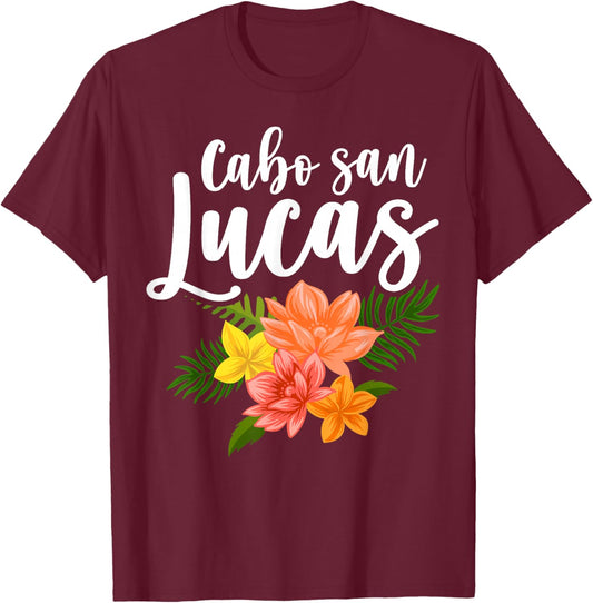 Cabo San Lucas Tropical Vacation Souvenir T-Shirt - T-Shirt | Maroon