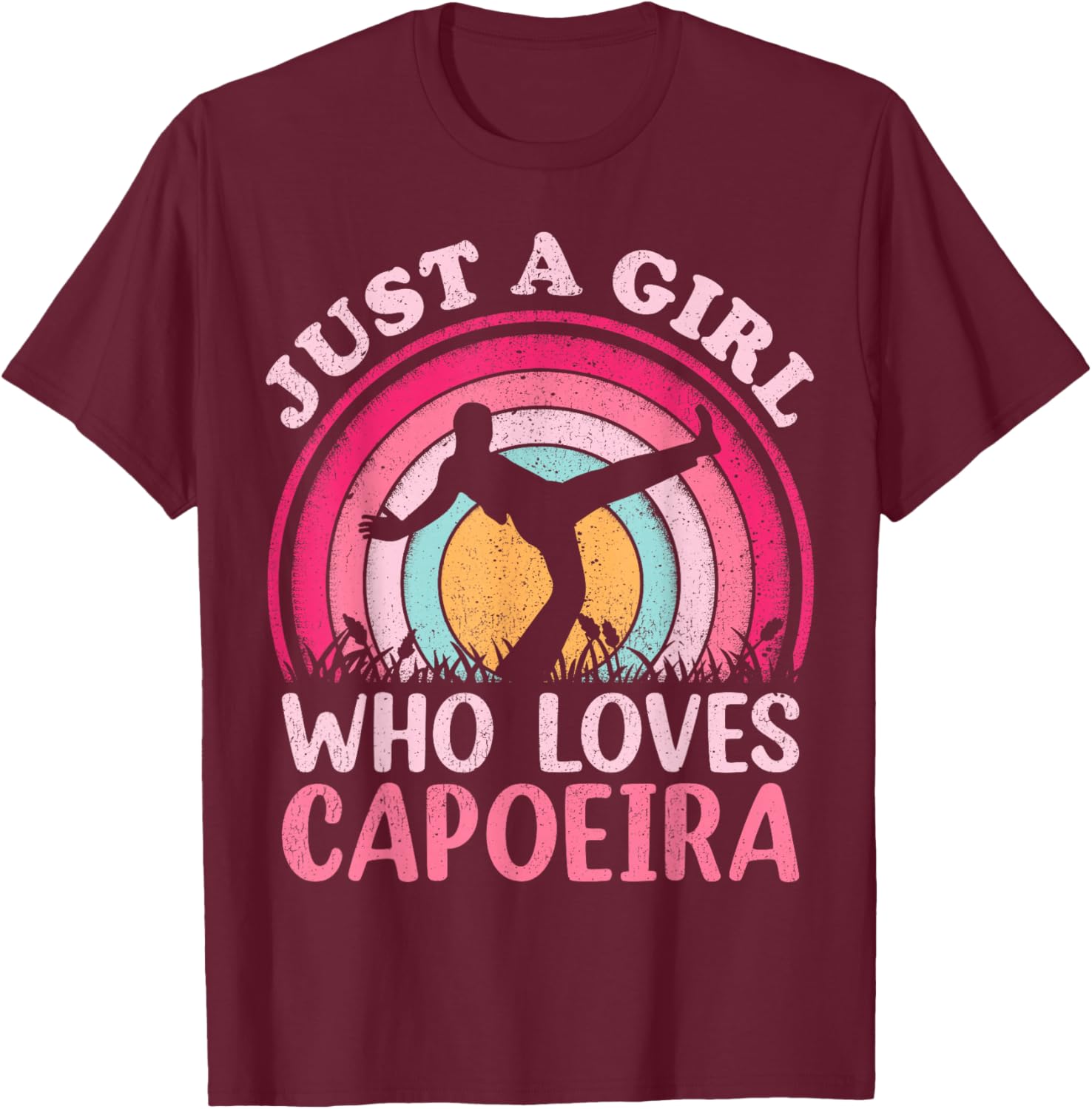 Vintage Retro Capoeira Dance Just A Girl Who Loves Capoeira T-Shirt - T-Shirt | Maroon
