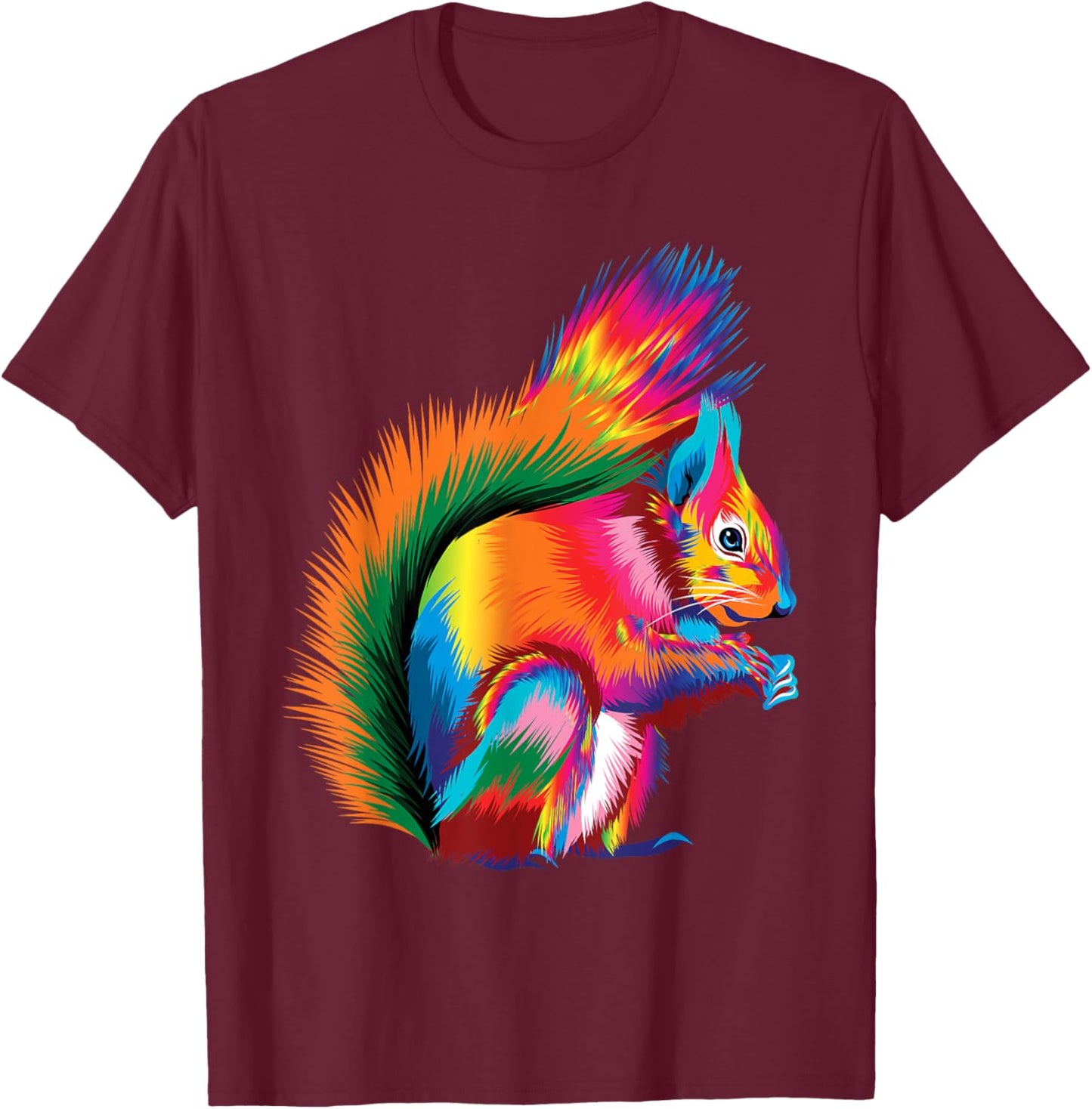 Colorful Squirrel - Animal Squirrel Lover Rodent Animal T-Shirt - T-Shirt | Maroon