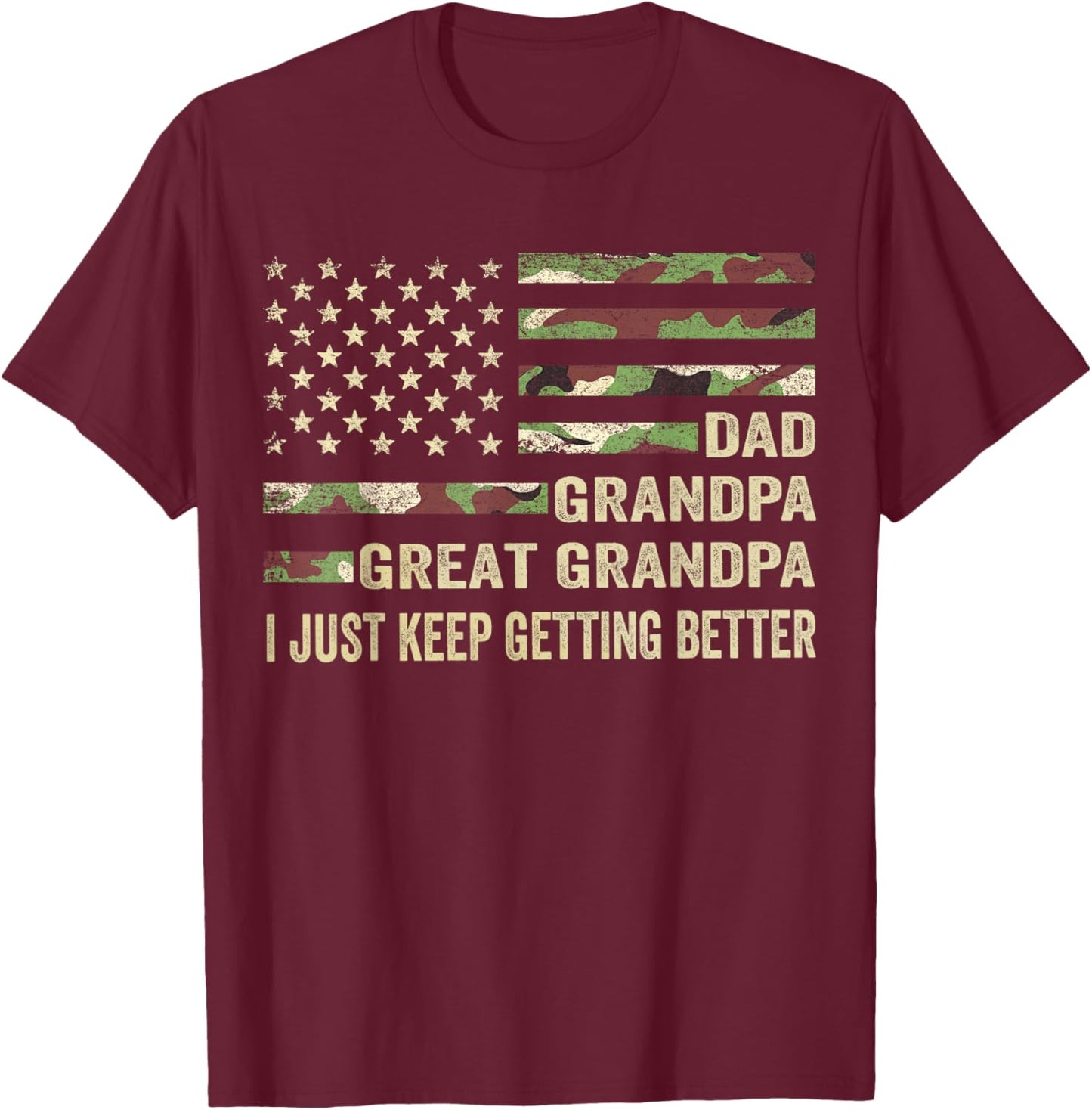 from Grandkids Dad Grandpa Great Grandpa T-Shirt - T-Shirt | Maroon