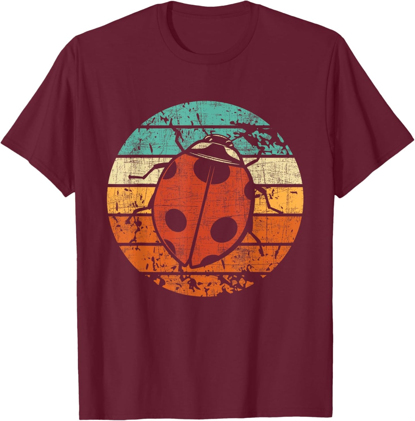 Retro Vintage Ladybug - Animal Insect Lover Ladybird Beetle T-Shirt - T-Shirt | Maroon