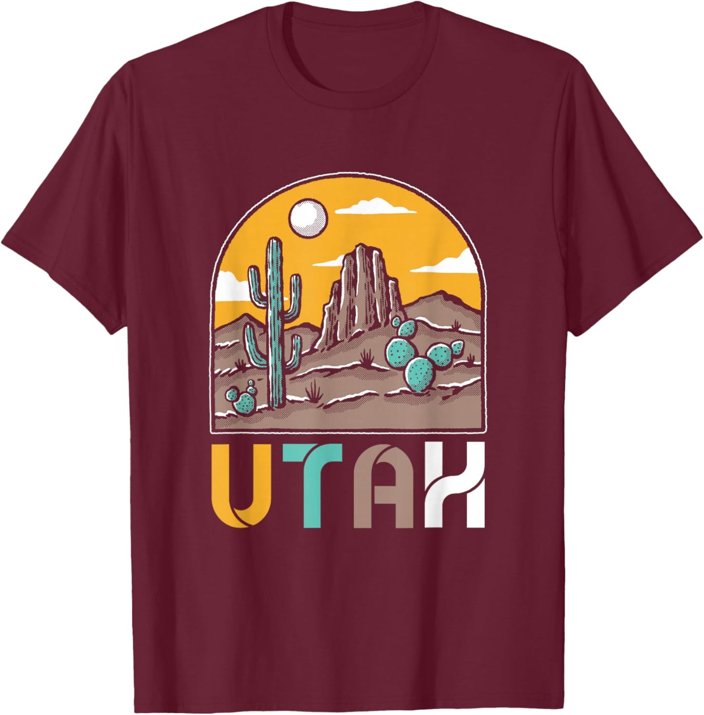Utah Nature | National Park | Cactus Desert Utah T-Shirt - T-Shirt | Maroon