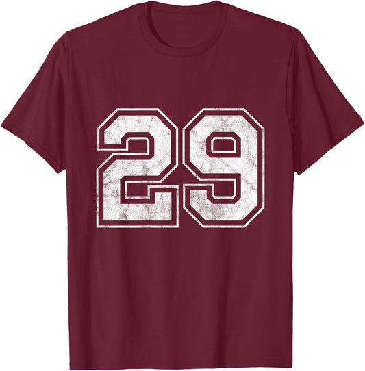 Number 29 on the back T-Shirt - T-Shirt | Maroon